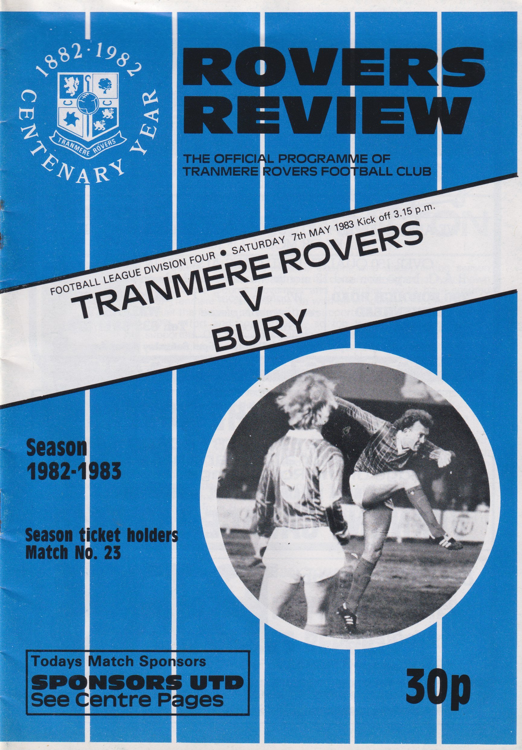 Tranmere Rovers v Bury match programme